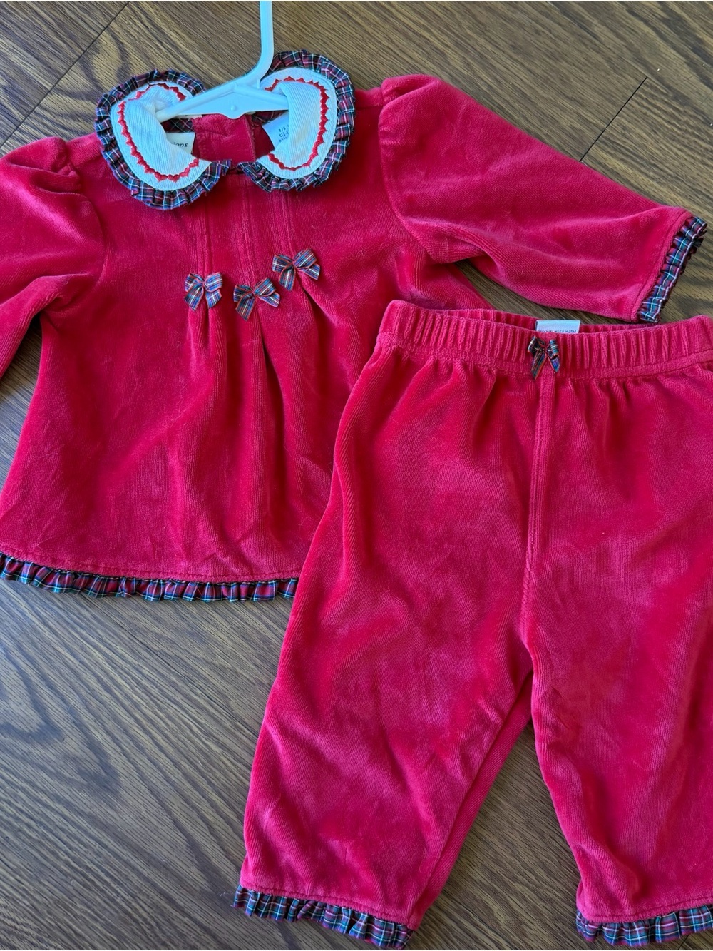 Babygirl Red Velvet Christmas matching set